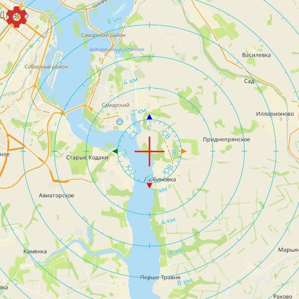 Карта теней высот востока Украины и приграничья