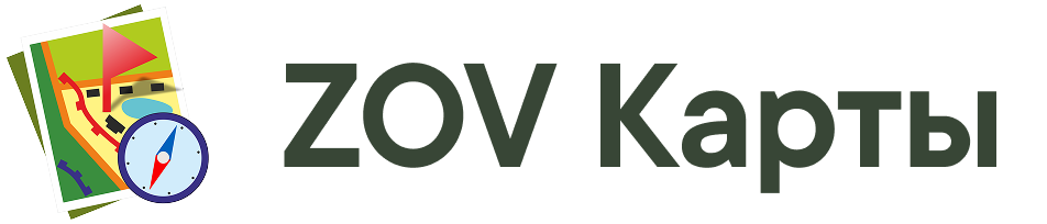 «ZOV Карты» — Мобильный геоинформационный комплекс тактического назначения - Темный логотип
