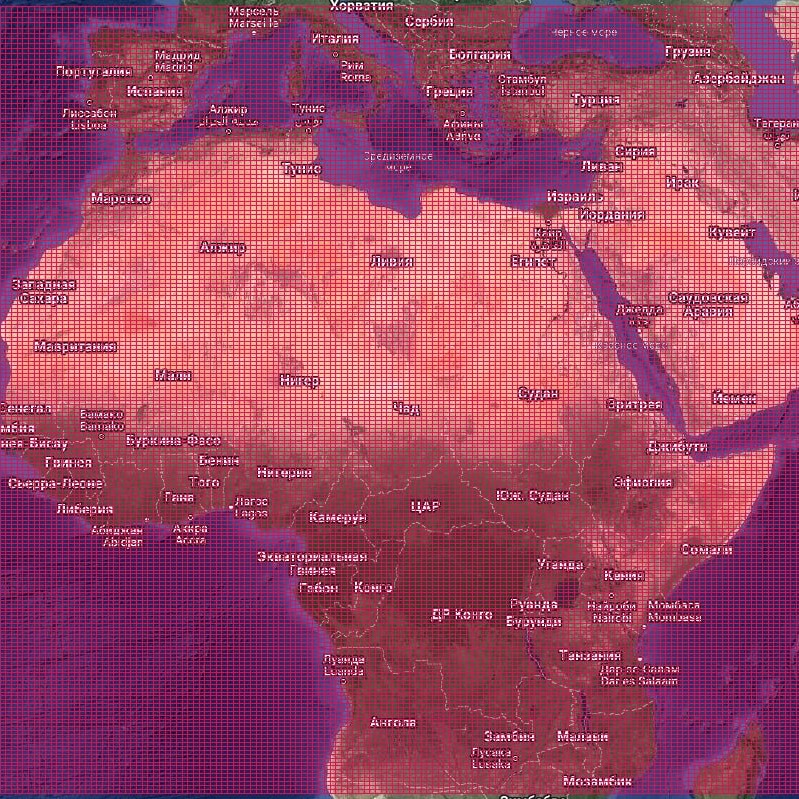 Разграфка топокарт на Африку 1:100 000